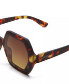 Okkia Emma Big Hexagonal Unisex Güneş Gözlüğü Klasik Havana
