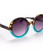 Okkia Monica Unisex Büyük Yuvarlak Güneş Gözlüğü Havana Mavisi