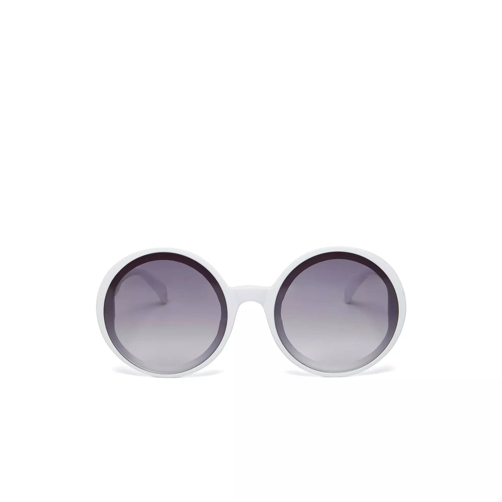 Okkia Monica Unisex Büyük Yuvarlak  Güneş Gözlüğü Beyaz