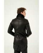 Siyah Olen Erkek Kürk Kaban - Bonherre