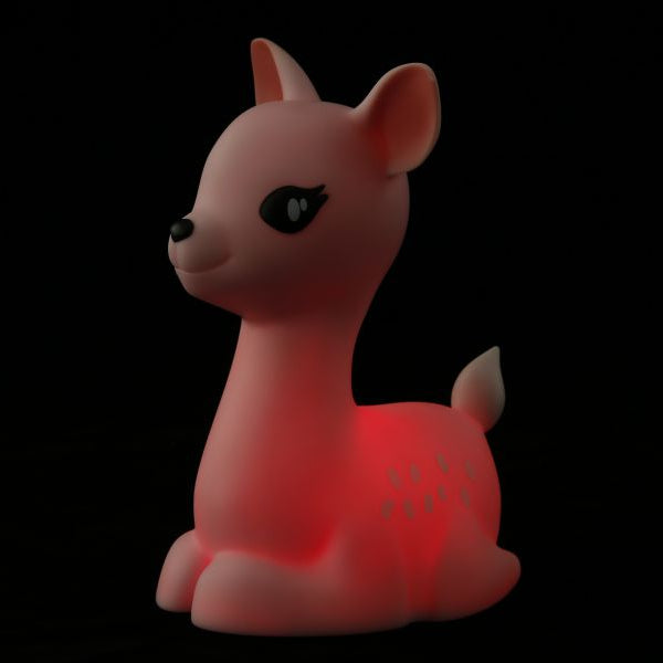 Bonherre mağazasından Dhink, pembe geyik figürlü dokunmatik ve zamanlayıcılı çocuk gece lambası.