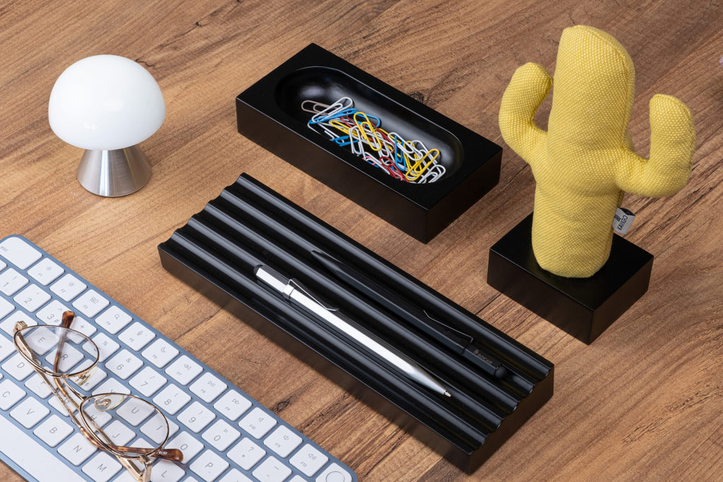 Kayigo Woody Siyah Üçlü Ofis Seti - Sarı Cactus
