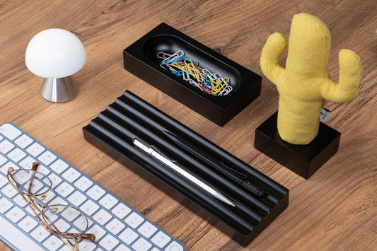 Kayigo Woody Siyah Üçlü Ofis Seti - Sarı Cactus