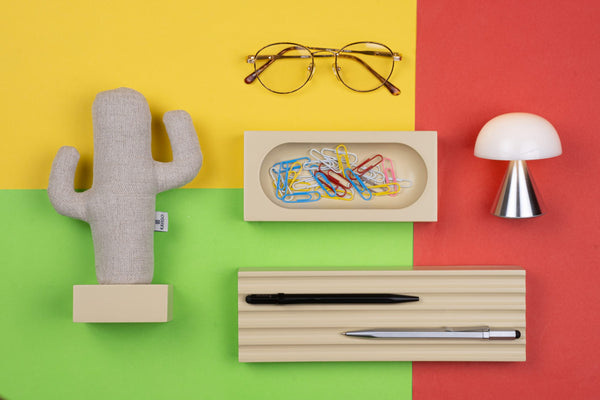 Kayigo  Woody Krem Üçlü Ofis  Seti - Bej Cactus