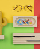 Kayigo Woody Krem Üçlü Ofis  Seti - Sarı Cactus