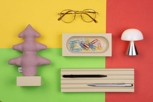 Kayigo Woody Krem Üçlü Ofis  Seti - Pembe Çam