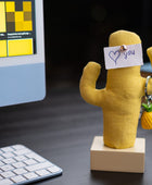 Kayigo Woody Krem Üçlü Ofis  Seti - Sarı Cactus