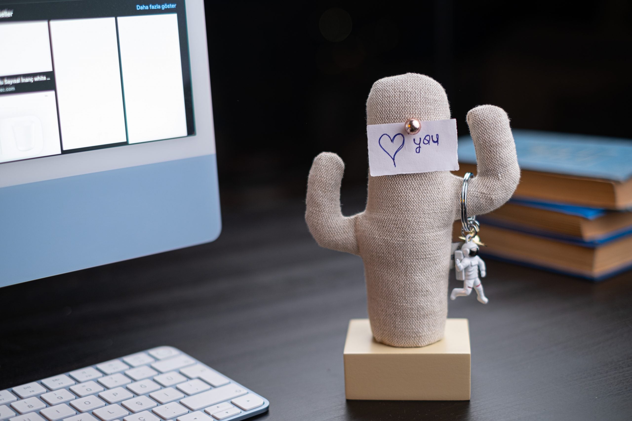 Kayigo  Woody Krem Üçlü Ofis  Seti - Bej Cactus