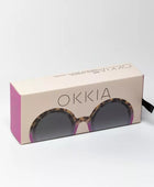 Okkia Monica Unisex  Büyük Yuvarlak Güneş Gözlüğü Havana Pembesi