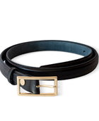 El yapımı hakiki siyah deri kemer – 2.5 cm unisex dana derisi, altın tokalı