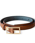 El yapımı hakiki taba floater deri kemer – 2.5 cm unisex dana derisi, altın tokalı