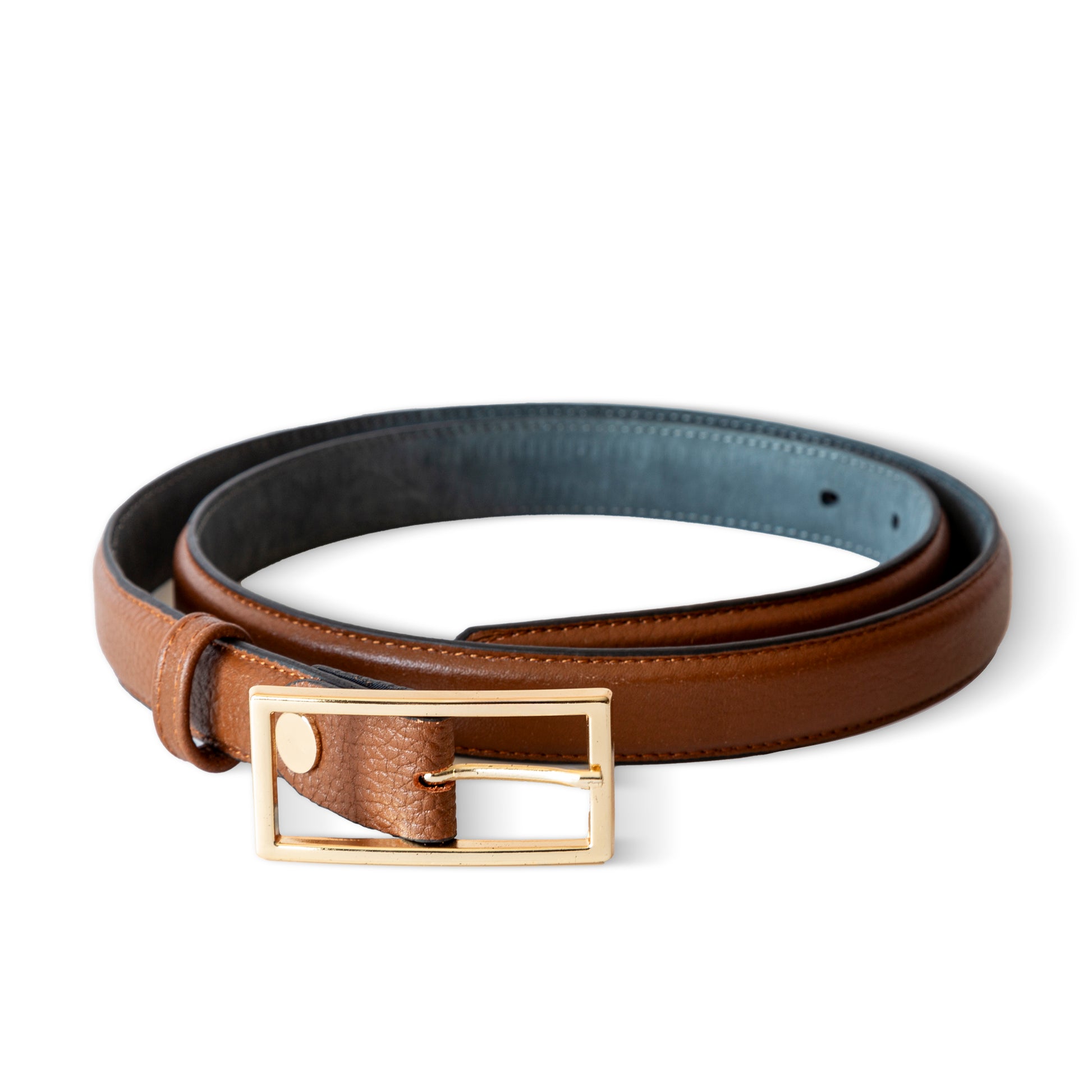 El yapımı hakiki taba floater deri kemer – 2.5 cm unisex dana derisi, altın tokalı