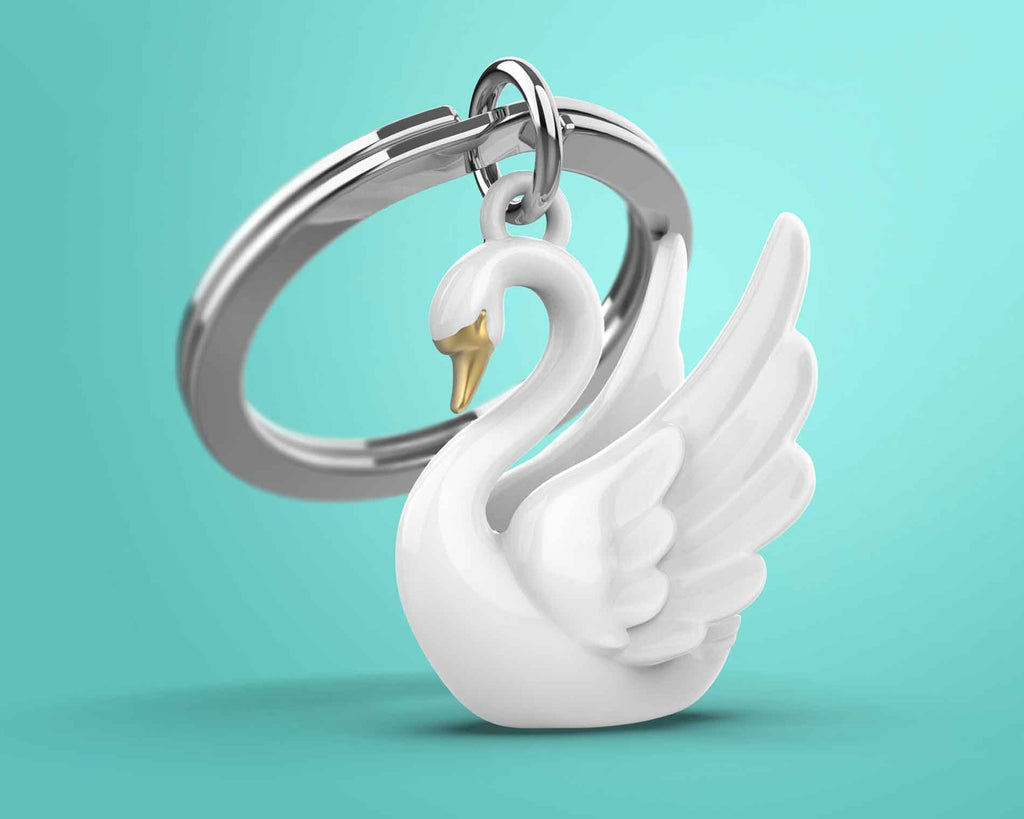 Metalmorphose Kuğu Anahtarlık Beyaz