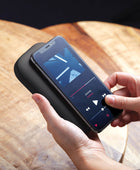 Lexon Powersound Deri Kablosuz Şarj Cihazı ve Bluetooth Hoparlör- Siyah