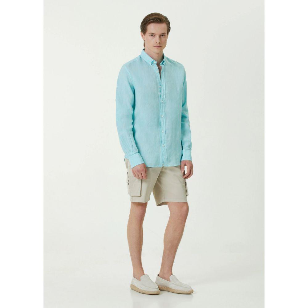 Su Yeşili Keten Gömlek - Bonherre