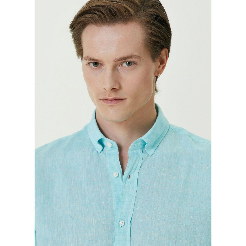 Su Yeşili Keten Gömlek - Bonherre