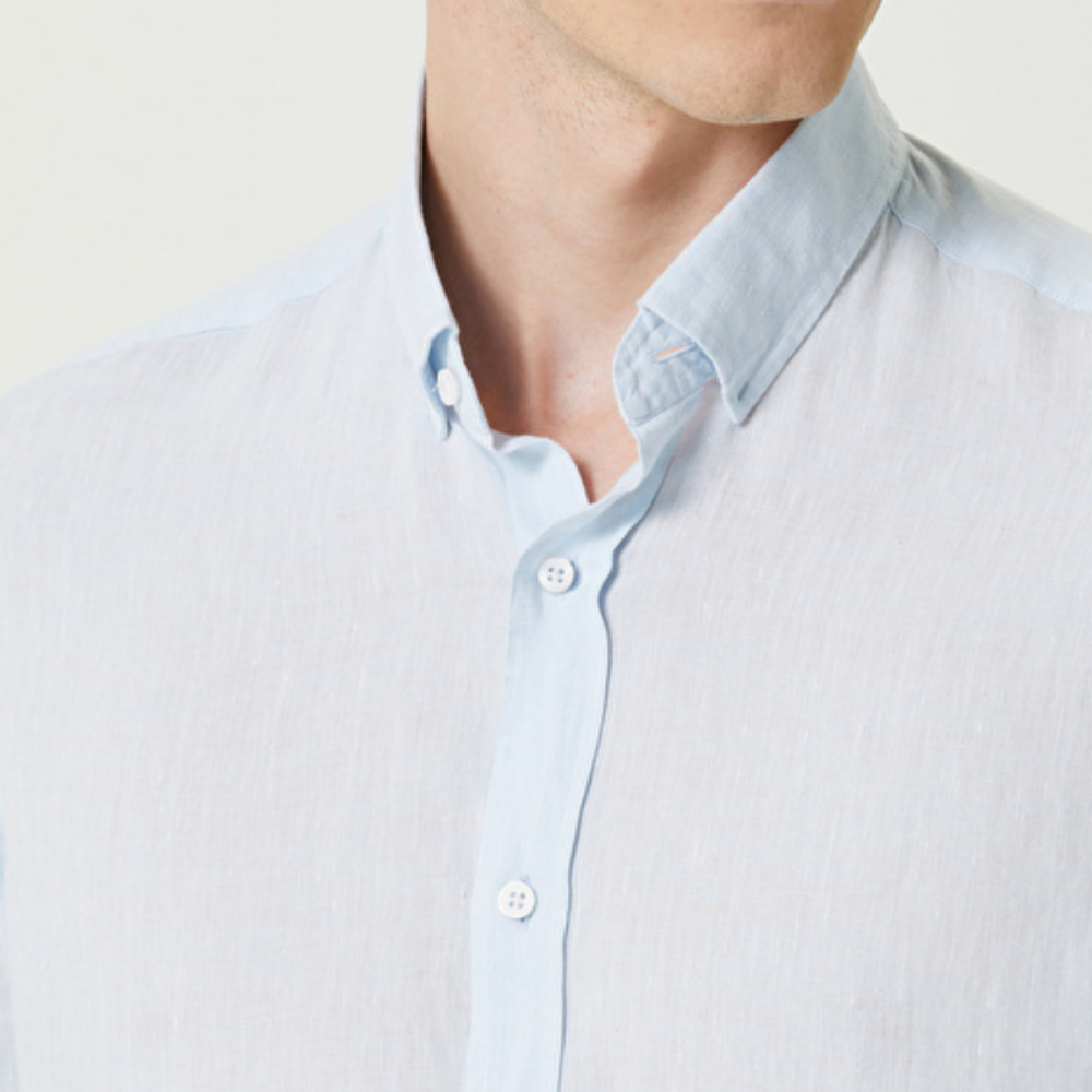 Keten Gömlek - Açık Mavi