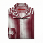 Riviera Di Perla Gömlek - Bordo ve Beyaz