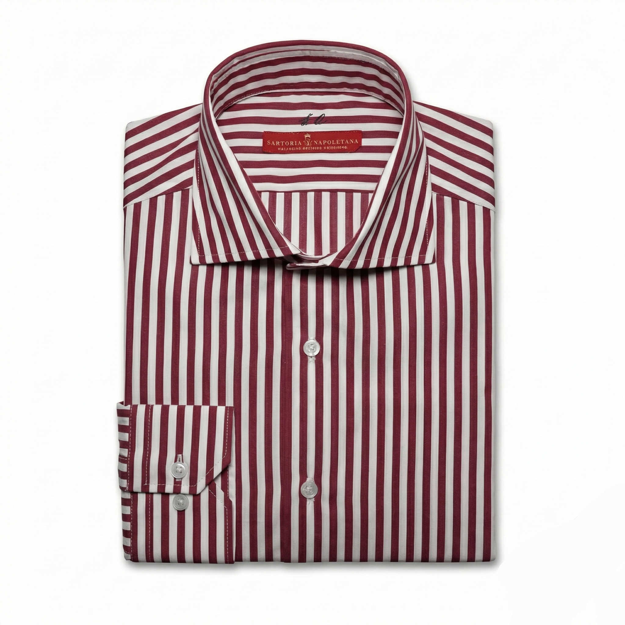 Riviera Di Perla Gömlek - Bordo ve Beyaz