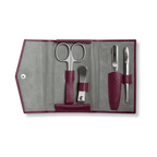4 Parçalı Manikür Seti - Şarap Kırmızısı Kılıf - Bonherre