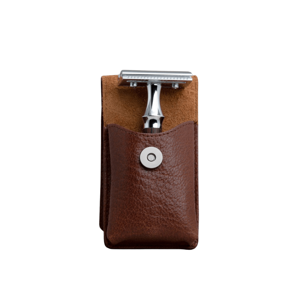 Deri Tıraş Makinesi Kılıfı - Kahverengi - Bonherre