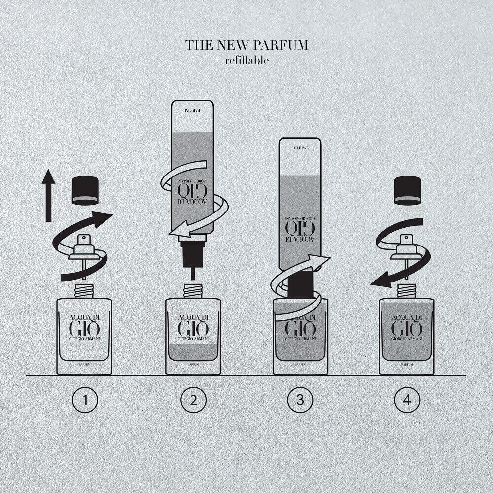 Bonherre mağazasından Giorgio Armani Acqua Di Giò EDT 150 ml Refill, doldurulabilir parfüm şişeleri için uygun yedek dolum ünitesi.