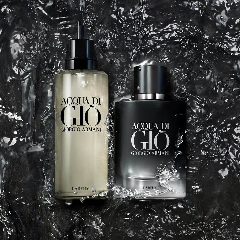 Bonherre mağazasından Giorgio Armani Acqua Di Giò Parfum 150 ml Refill, doldurulabilir şişeler için yoğun konsantrasyonlu lüks yedek dolum ünitesi.