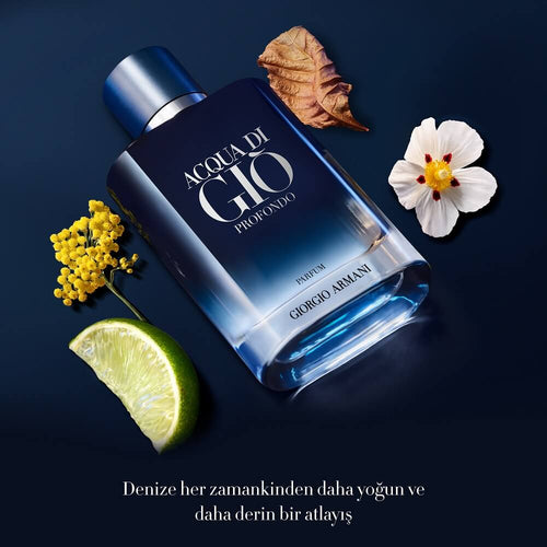 Bonherre mağazasından Giorgio Armani Acqua Di Giò Profondo Parfum 50 ml, serinin en yoğun ve kalıcı versiyonu olan lüks erkek parfümü.