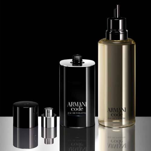 Bonherre mağazasından Giorgio Armani Code EDT 150 ml Refill, doldurulabilir parfüm şişeleri için tasarlanmış lüks yedek dolum ünitesi.
