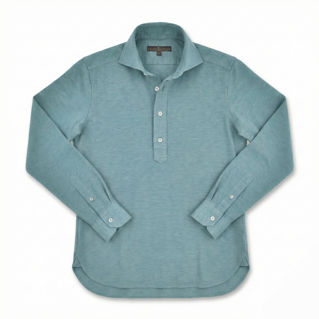 Cenova Pike Pamuk Polo Kesim Gömlek - Yeşil