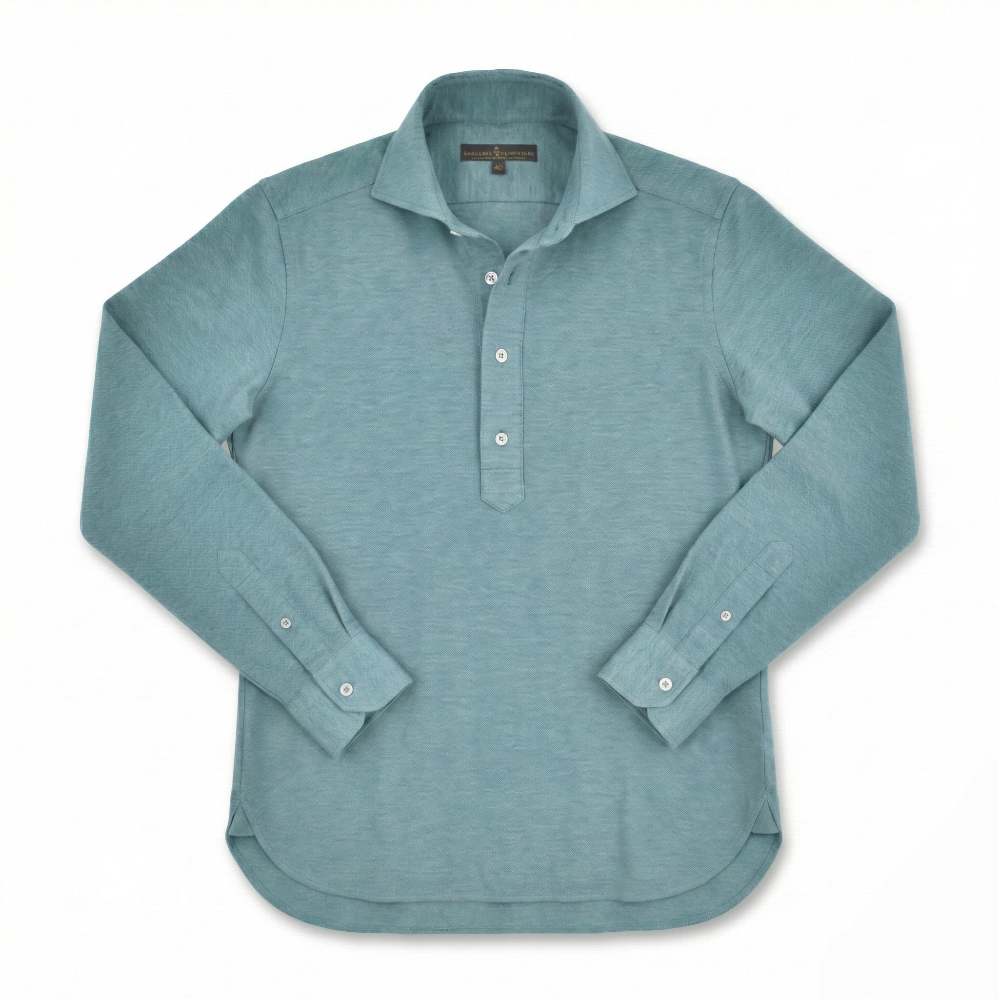 Cenova Pike Pamuk Polo Kesim Gömlek - Yeşil