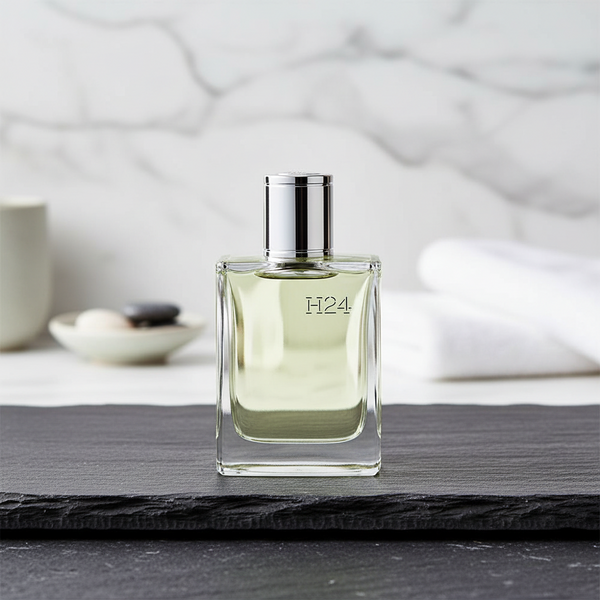 Bonherre mağazasından Hermès H24 Eau de Parfum, metalik ve odunsu notalı doldurulabilir lüks erkek parfümü (100 ml).