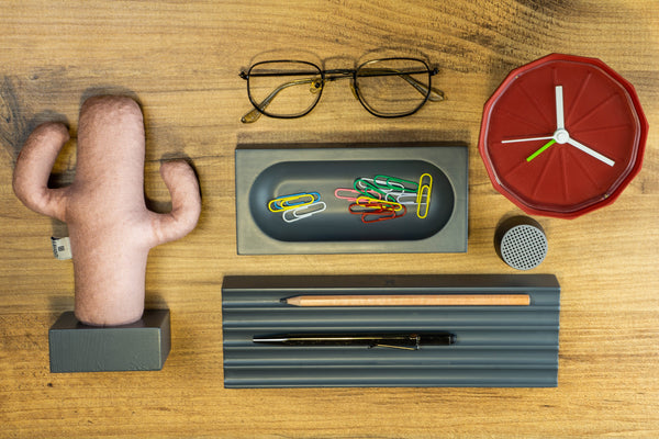 Kayigo Gri Woody Üçlü Ofis Seti- Pembe Kaktüs