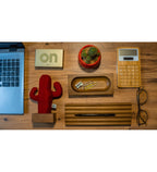 Kayigo Woody Üçlü Ofis Seti Açık Kahverengi - Kırmızı Kaktüs