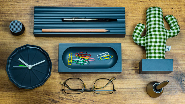 Kayigo Gri Woody Üçlü Ofis Seti- Yeşil Kaktüs