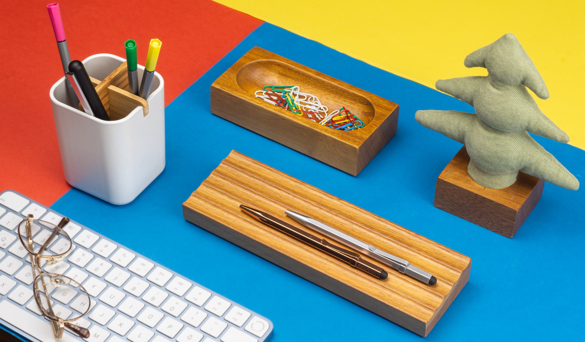 Kayigo Woody Yeşil Çam Üçlü Set - İroko Ağacı