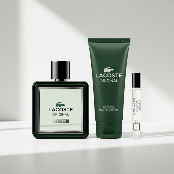 Bonherre mağazasından Lacoste Original Parfum Set, kakule, tütsü ve paçuli notalı lüks erkek parfüm seti.