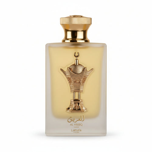 Bonherre mağazasından Lattafa Al Areeq Gold EDP, safran, siyah çay, süet ve deri notalı 100 ml unisex parfüm.