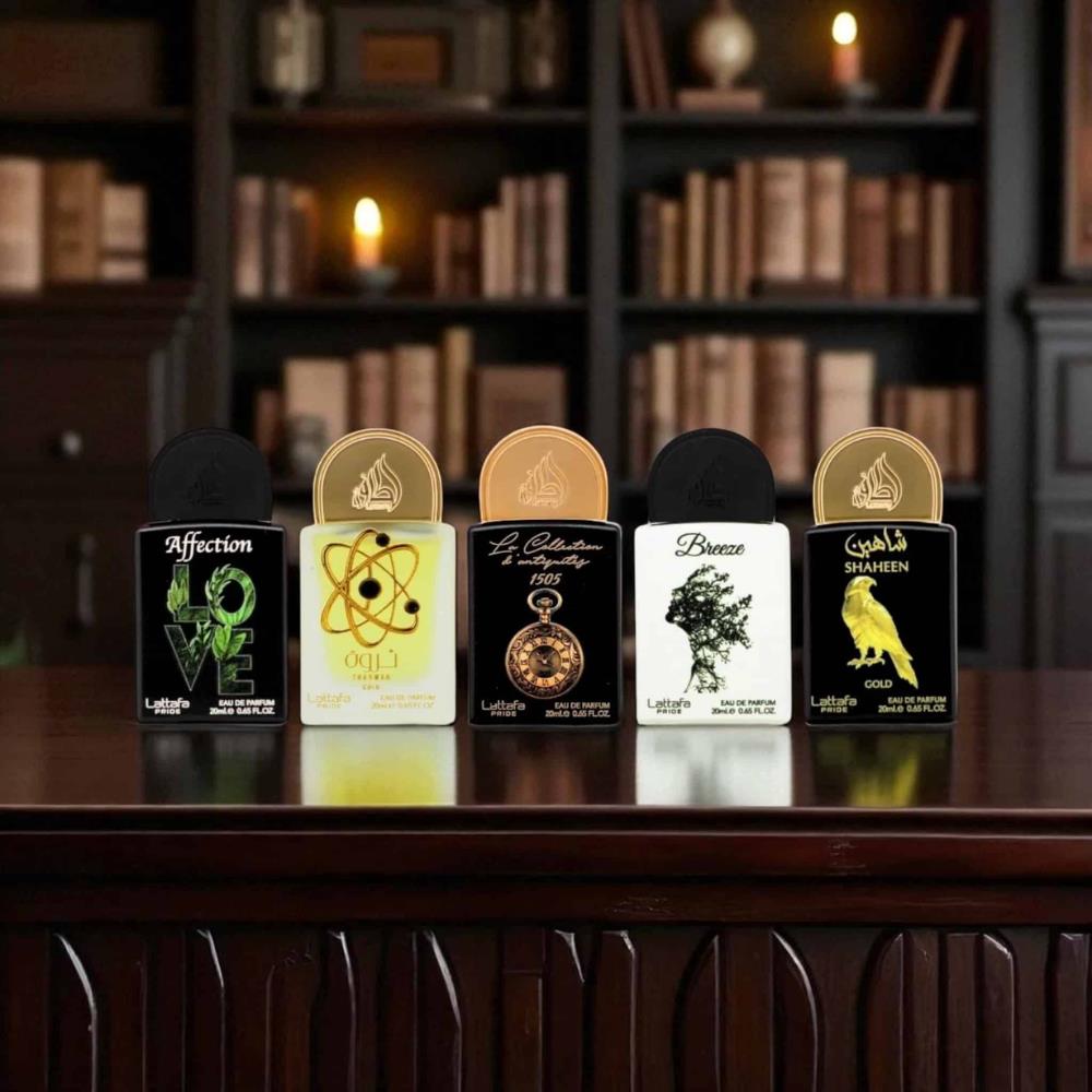 Bonherre mağazasından Lattafa Pride Gift Set Box 01, Affection, Shaheen Gold ve Tharwah Gold içeren 5'li lüks unisex parfüm seti.