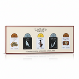 Bonherre mağazasından Lattafa Pride Gift Set Box 05, Vintage Radio ve Ishq Al Shuyukh Silver içeren 5'li lüks parfüm seti.