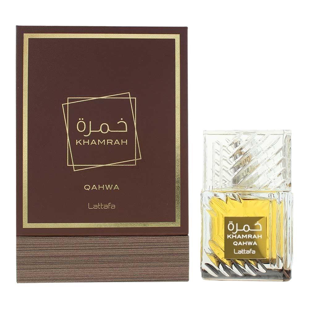 Bonherre mağazasından Lattafa Khamrah Qahwa EDP, kahve, pralin, tarçın ve vanilya notalı 100 ml unisex gurme parfüm.