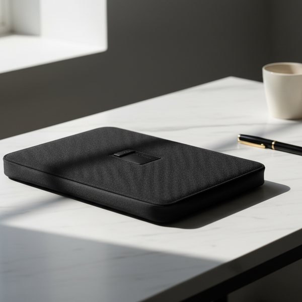 Bonherre mağazasından Lexon A4 Folder, fermuarlı, çok bölmeli, lüks siyah profesyonel evrak çantası ve portföy.