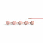 Bonherre mağazasından Lexon Peas Hub C, pembe silikon gövdeli, 2 USB-C ve 2 USB-A girişli lüks esnek USB çoklayıcı.
