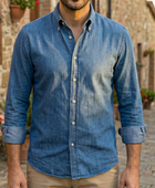 Vanacore Napoli - Orta Kot Düğmeli Gömlek