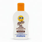 Bonherre mağazasından Malibu Çocuk Yüksek Korumalı Güneş Losyonu SPF50, Aloe Vera ve Vitamin E içerikli hassas çocuk koruyucu.