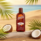 Bonherre mağazasından Malibu Hızlı Bronzlaştırıcı Yağ, Beta Karoten içerikli ve Hindistan cevizi kokulu lüks bronzlaştırıcı.
