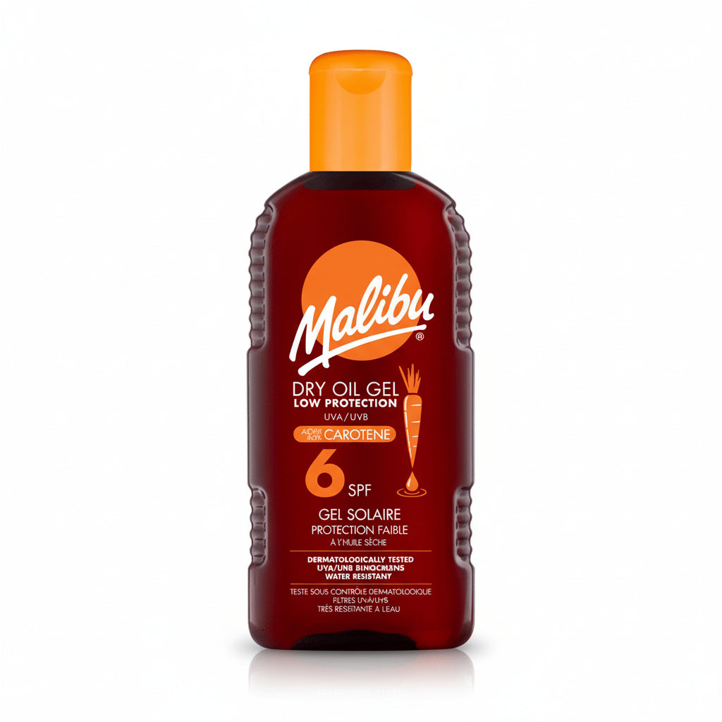 Bonherre mağazasından Malibu Dry Oil Jel + Karoten SPF6, Beta Karotenli ve hızlı emilen lüks bronzlaştırıcı jel.