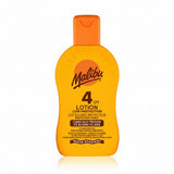 Bonherre mağazasından Malibu Güneş Koruyucu Losyon SPF4, bronzlaştırıcı etkili ve vitaminli lüks güneş kremi.