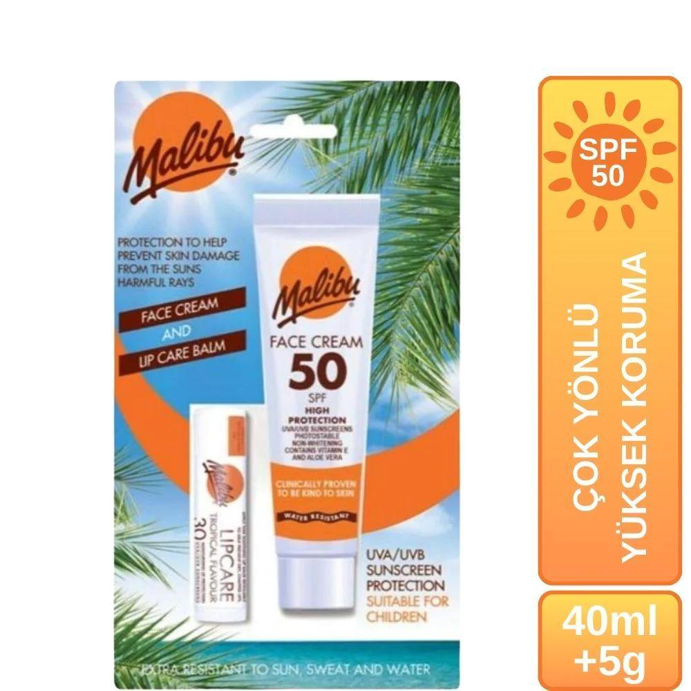 Güneş Koruyucu Yüz Losyonu SPF50 + Dudak Koruyucu & Nemlendirici SPF30 - Bonherre