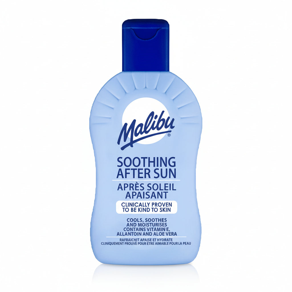 Bonherre mağazasından Malibu Güneş Sonrası Yatıştırıcı Losyon, Aloe Vera ve Vitamin E içerikli serinletici after sun bakımı.